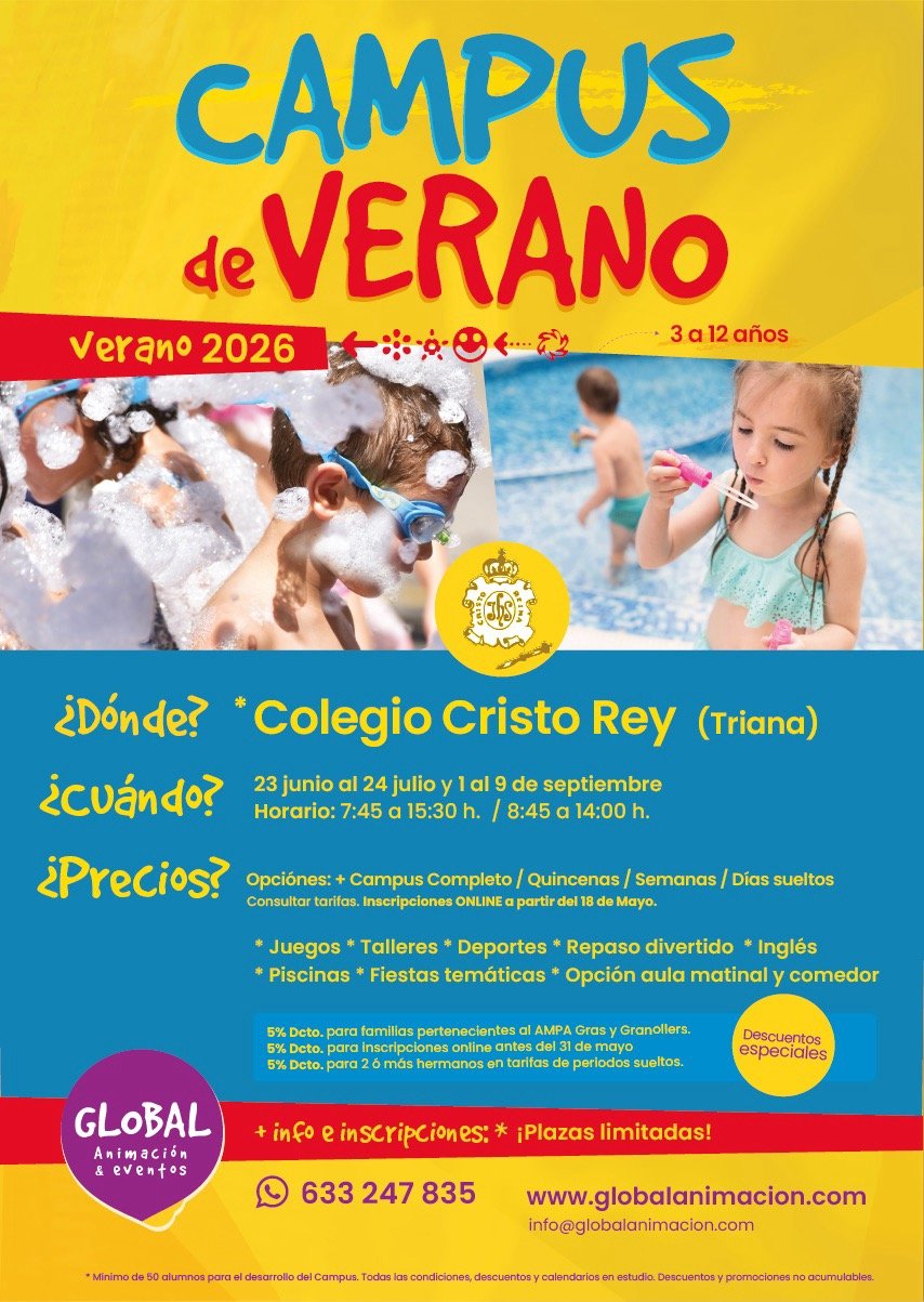 Campamento de Verano en Sevilla en Colegio Cristo Rey 2026. Campamento de Verano en Triana