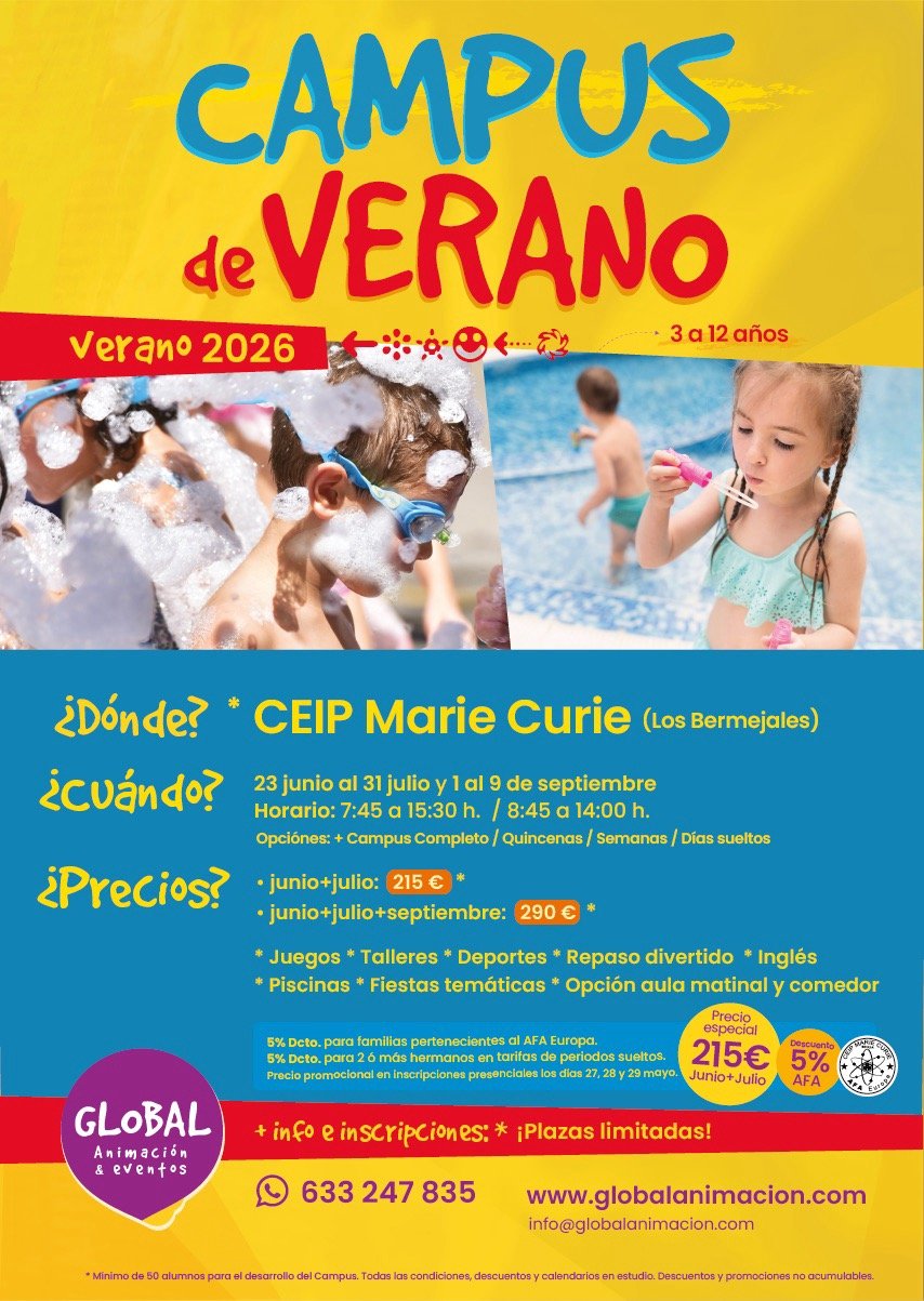 Campamento de Verano en Sevilla en CEIP Marie Curie 2026